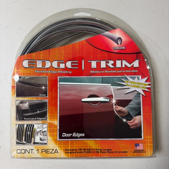 NWT Chrome Car Trim Cowles Flexible 18 Ft Auto Edge Molding Protection DIY Drive - Picture 1 of 5
